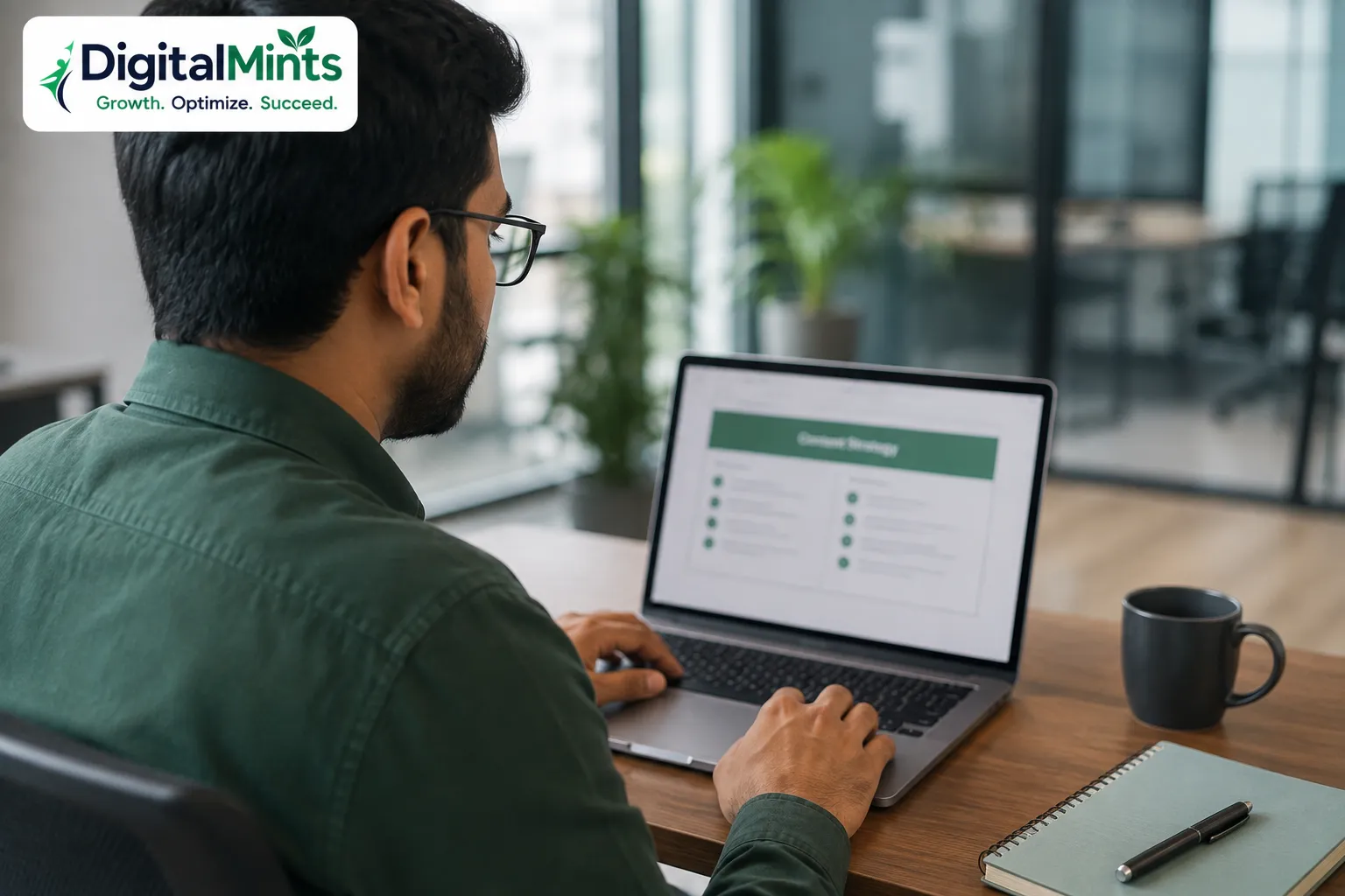 Marketing professional planning an SEO content strategy for an IT company in Hinjewadi.