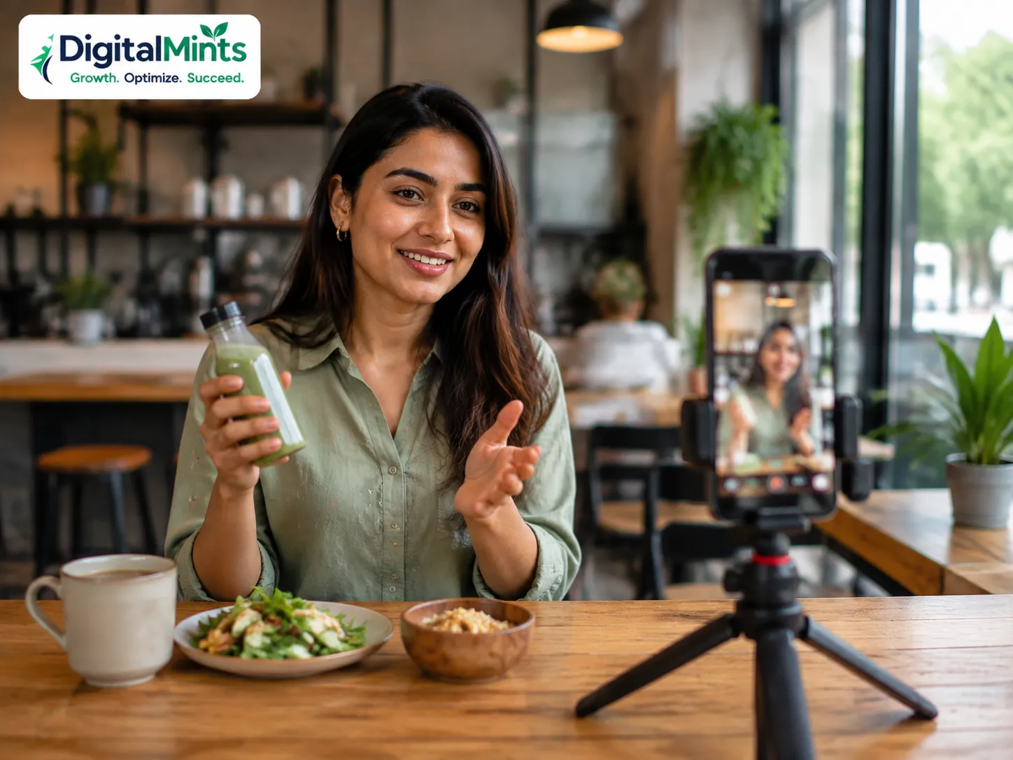 Content creator filming a short-form video for social media marketing in Pune.