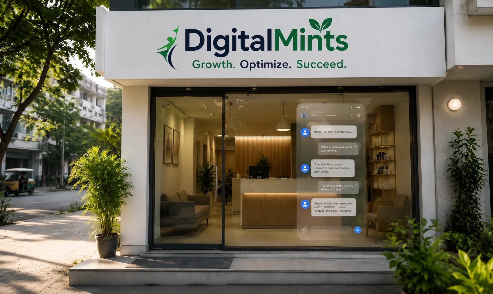 Local Pune business storefront representing the opportunity for AI search visibility through AEO and GEO.