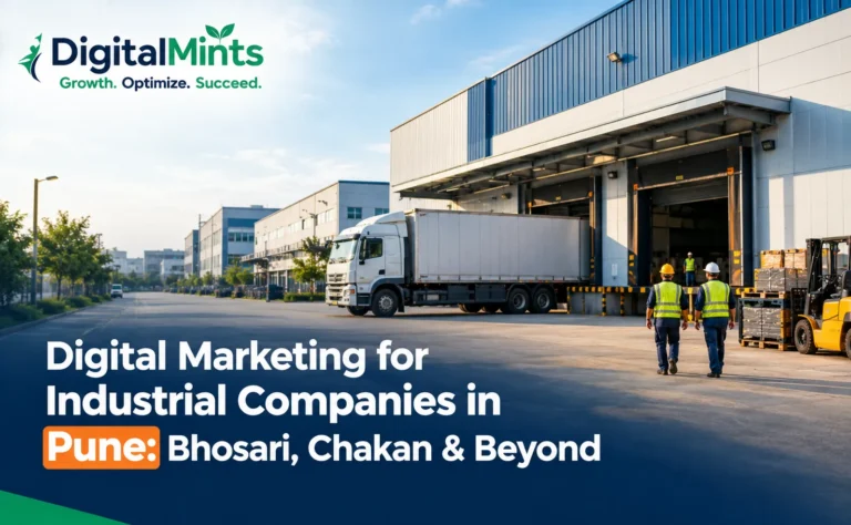 Industrial manufacturing facility in Pune's MIDC belt representing B2B digital marketing needs.